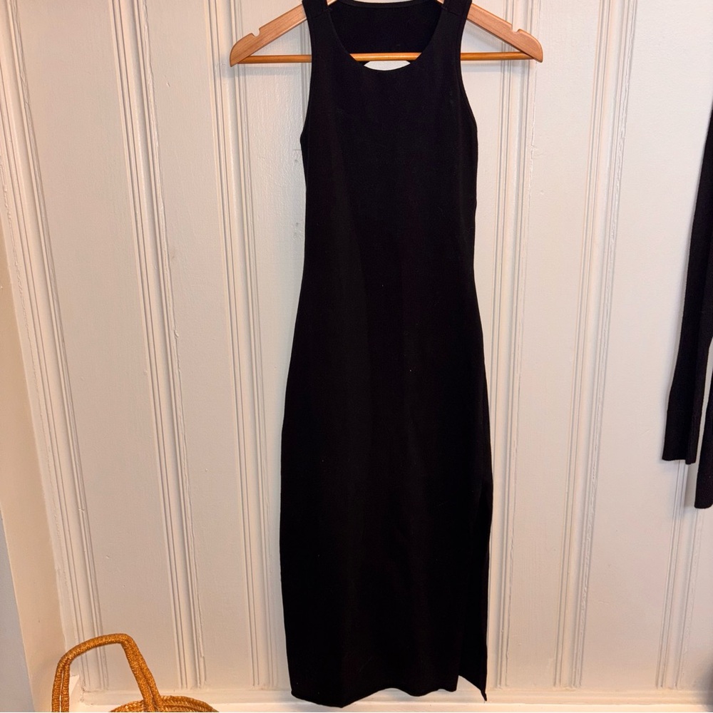 Free People Movement Women’s Xs Slim Midi Black Tank Dress